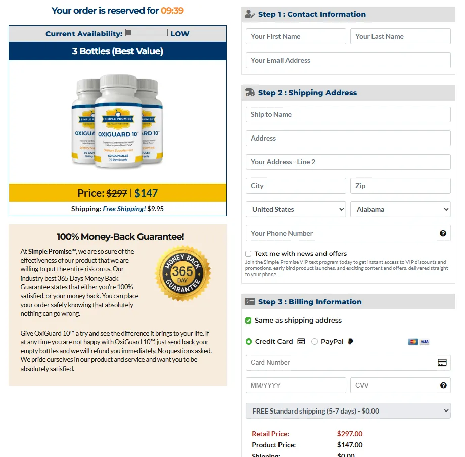 OxiGuard 10 Order Form